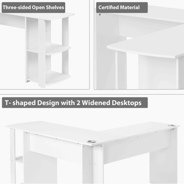 Latitude Run LottieMae 140Cm W LShape Computer Desk Wayfair.co.uk